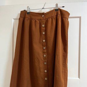 Rust Brown Button Up Skirt